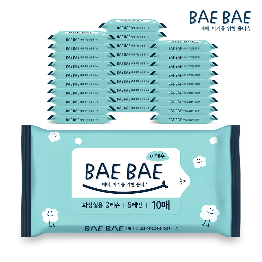 BAEBAE(베베) 아기물티슈 비데용 10매 30팩/60팩